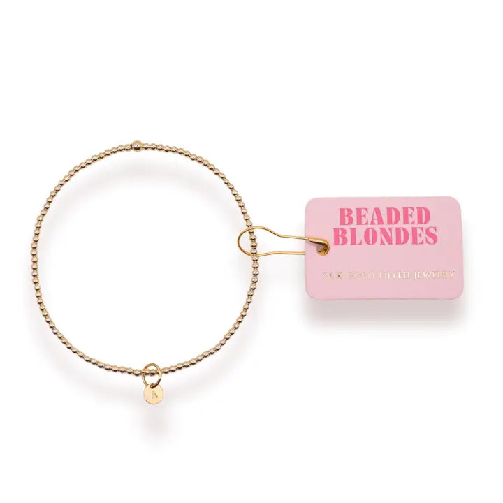 Beaded Blondes | Initial Charm Bracelet in Gold