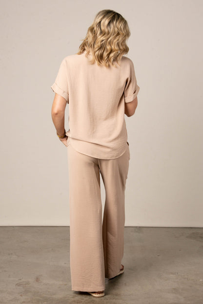 Crinkle Knit Top + Pant Set