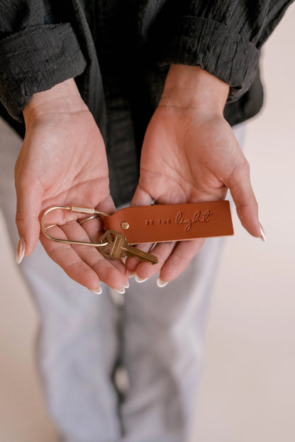 Inspirational Genuine Leather Key Fob