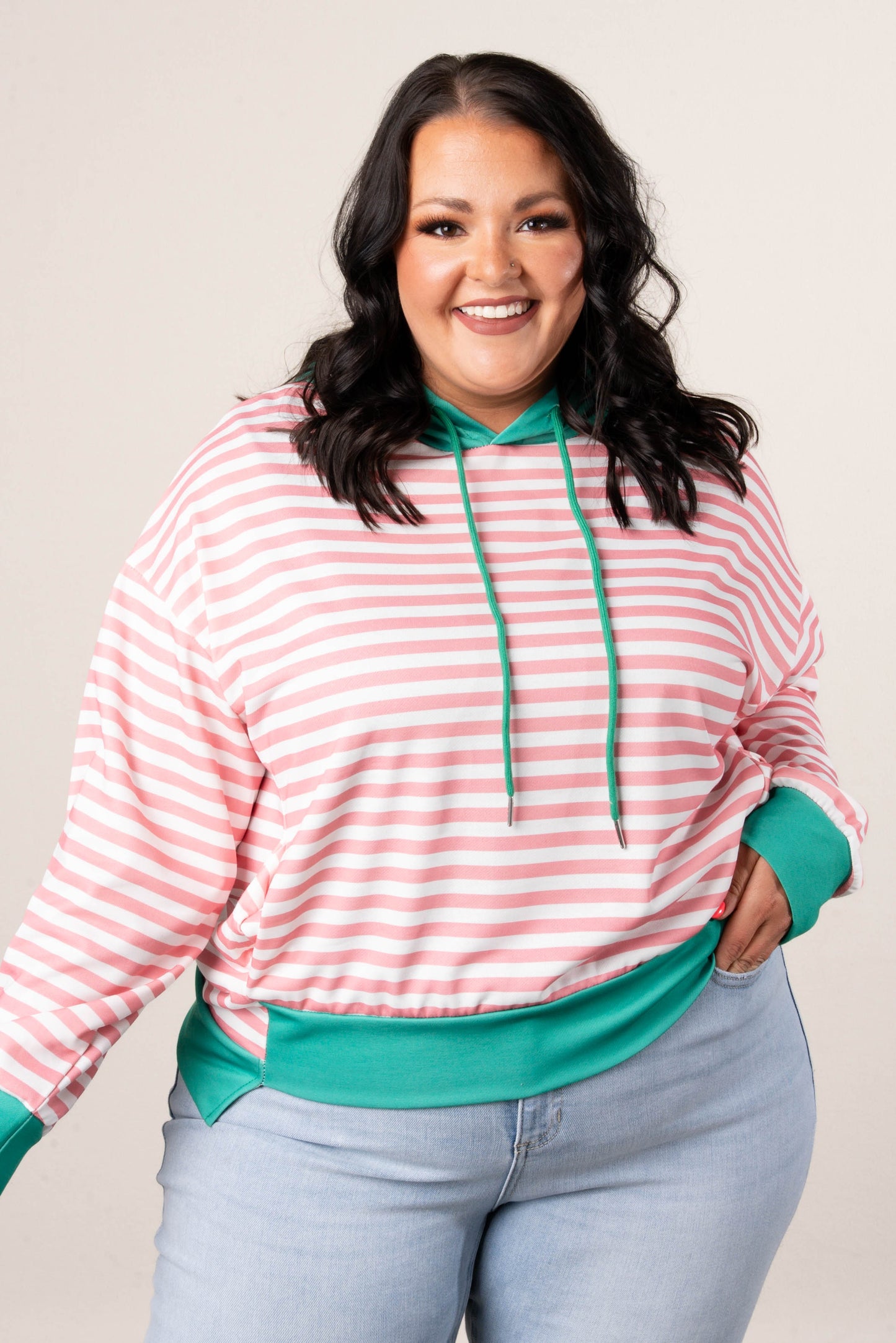 GF Exclusive Georgia Mae Striped Hooded Pullover