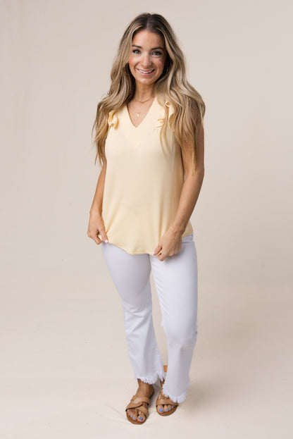 Textured Ruffle Shoulder Top *Final Sale*