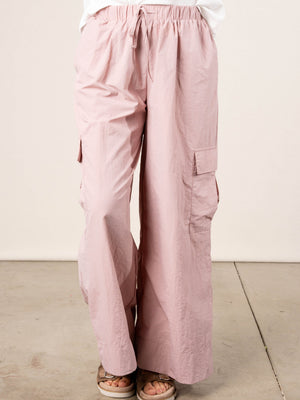 Drawstring Wide Leg Cargo Pants