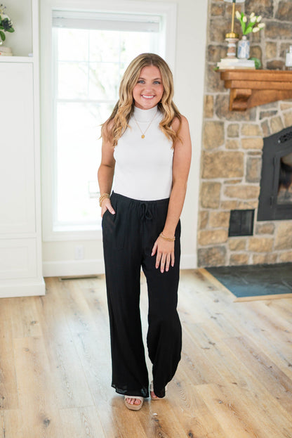 Crinkle Knit Wide Leg Pants *Final Sale*