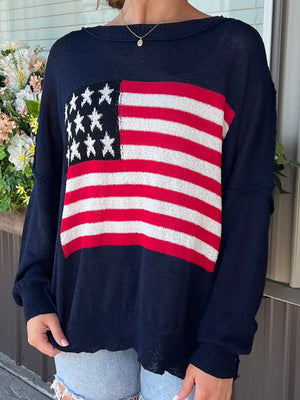 Lightweight USA Flag Sweater