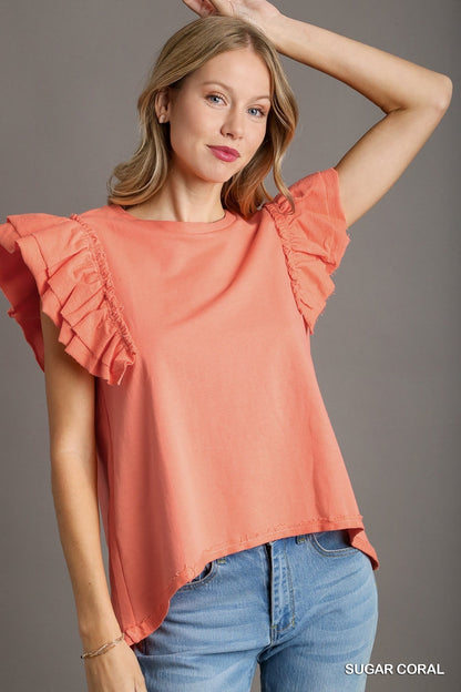 UMGEE Ruffle Sleeve Top