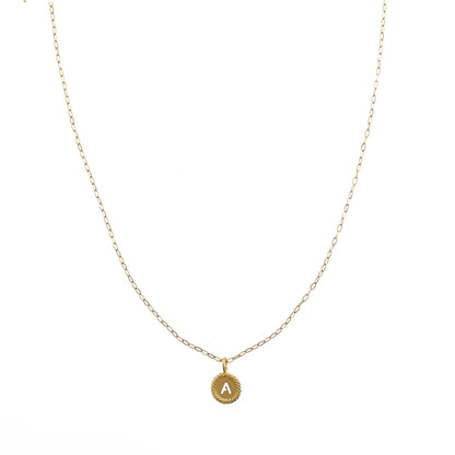 Gold Sealed Initial Necklace