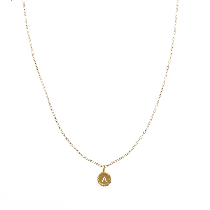 Gold Sealed Initial Necklace