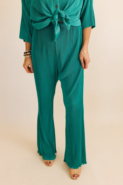 sku31560 | Ribbed Lettuce Hem Flare Pants *Final Sale*