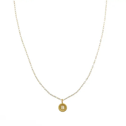 Gold Sealed Initial Necklace