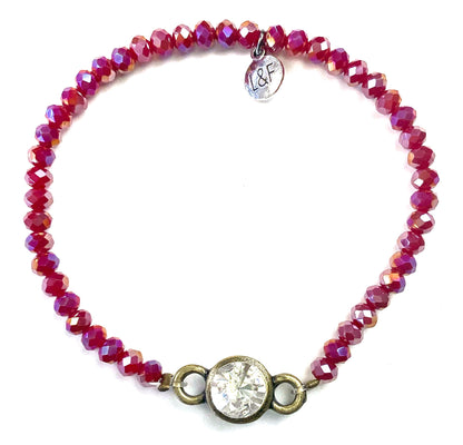 Glass Bead + Charm Bracelet