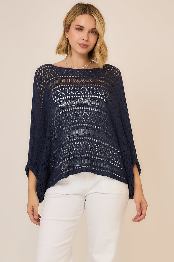 Feeling Breezy Open Knit Batwing Top