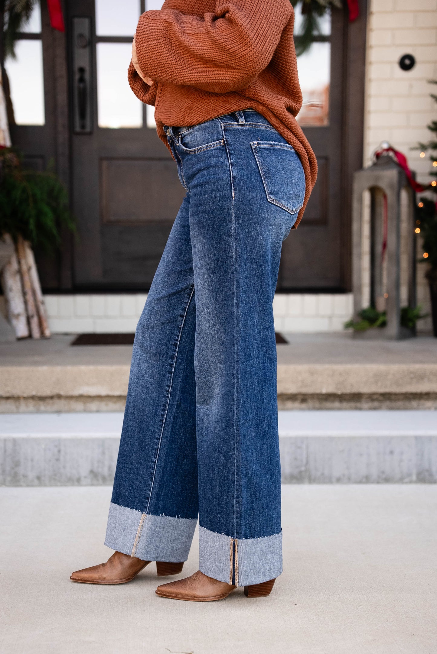 Lovervet by VERVET | Sinclair High Rise Cuffed Wide Leg Jeans