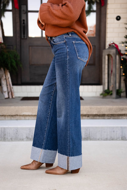 Lovervet by VERVET | Sinclair High Rise Cuffed Wide Leg Jeans
