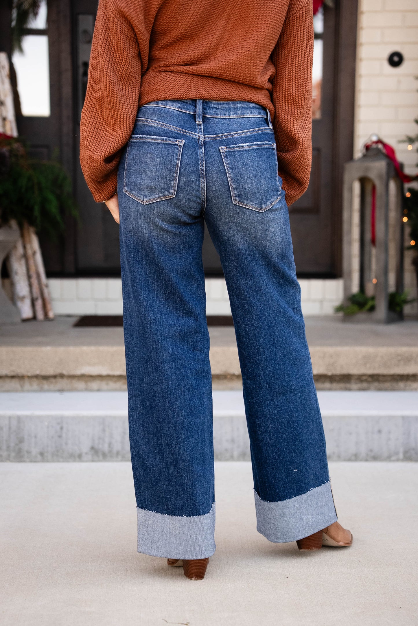 Lovervet by VERVET | Sinclair High Rise Cuffed Wide Leg Jeans