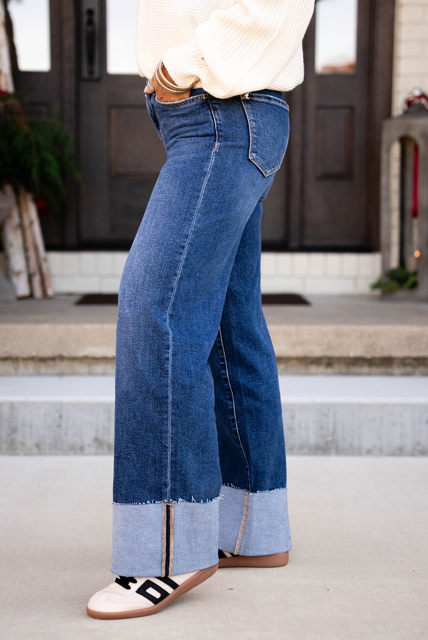 Lovervet by VERVET | Sinclair High Rise Cuffed Wide Leg Jeans
