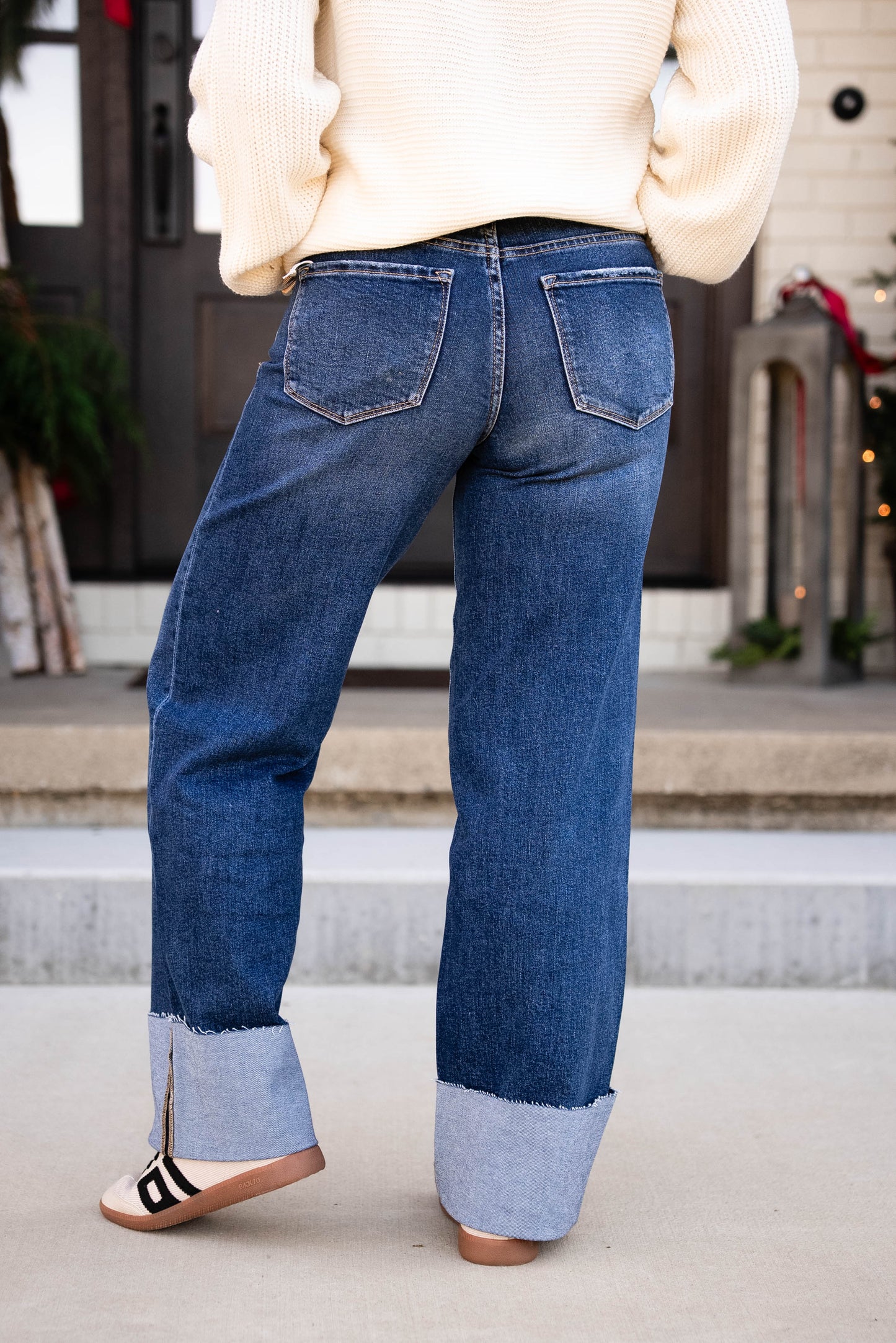 Lovervet by VERVET | Sinclair High Rise Cuffed Wide Leg Jeans