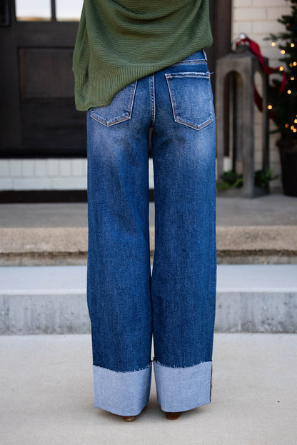 Lovervet by VERVET | Sinclair High Rise Cuffed Wide Leg Jeans