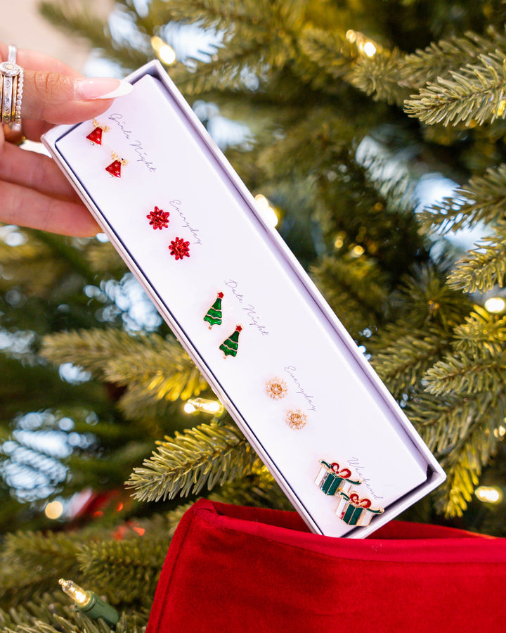 Christmas Stud & Drop Earrings - Set of 5