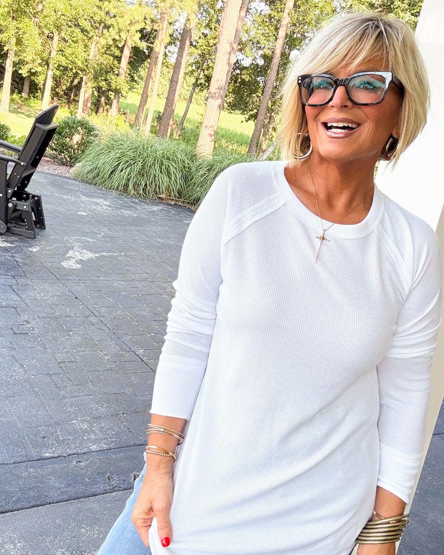 Everly Baby Waffle Knit Raglan Top