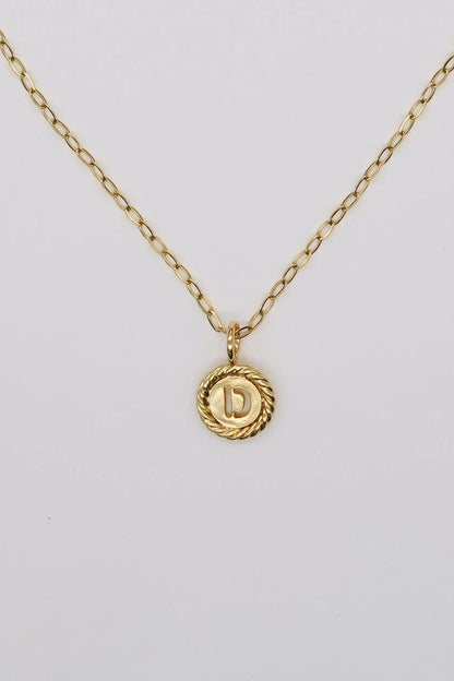 Gold Sealed Initial Necklace
