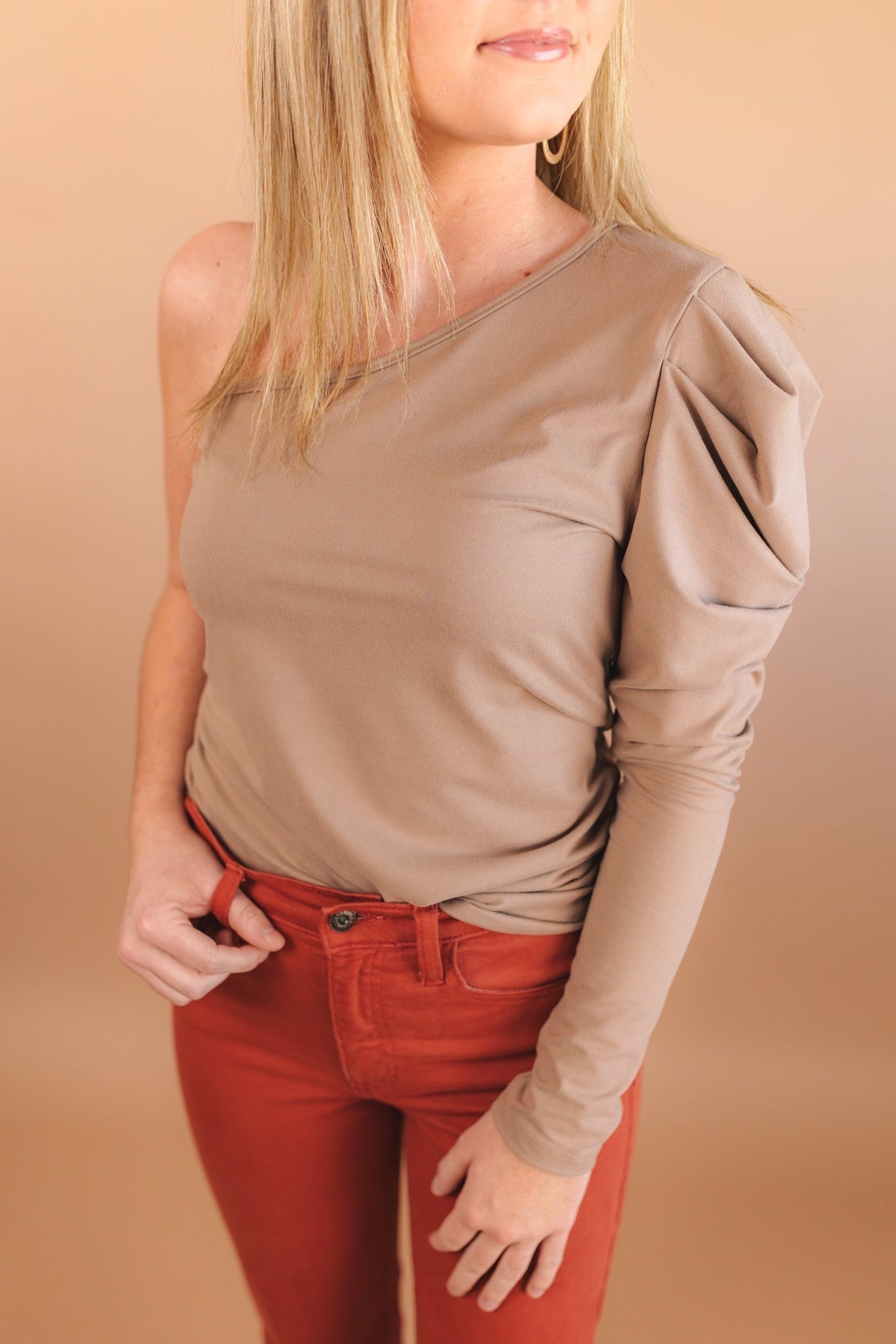 sku32540 | Pleated One Shoulder Top *Final Sale*