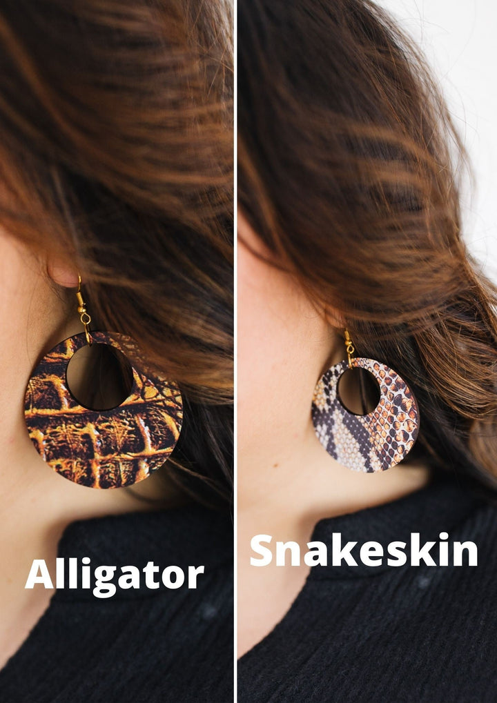 sku26893 | Round Animal Print Dangle Earrings *Final Sale*