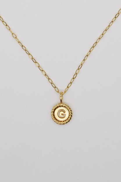 Gold Sealed Initial Necklace
