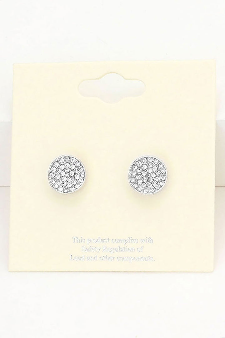 CZ Pave Disc Earrings