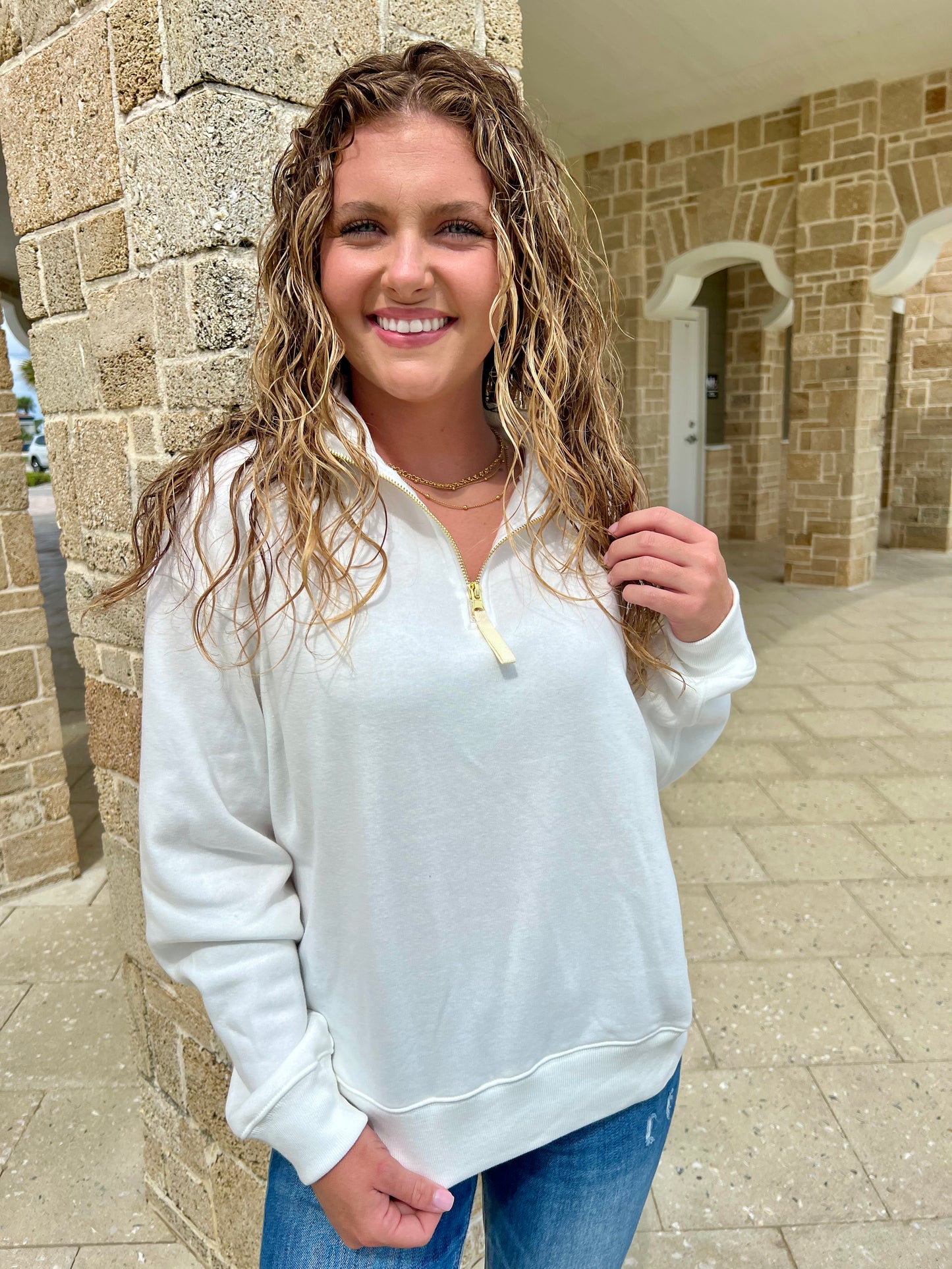 Chill In The Air Quarter Zip Sweatshirt