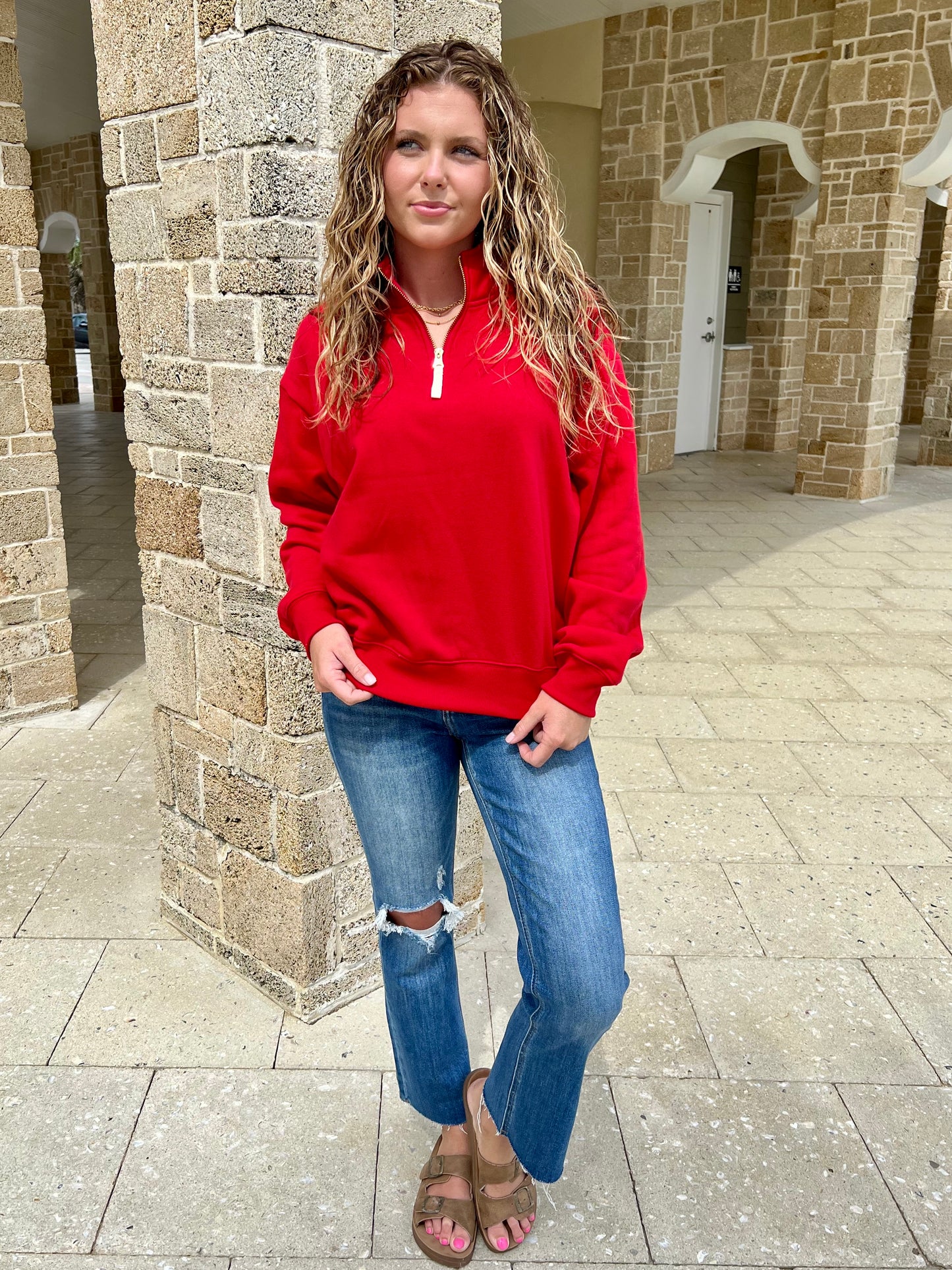 Chill In The Air Quarter Zip Sweatshirt