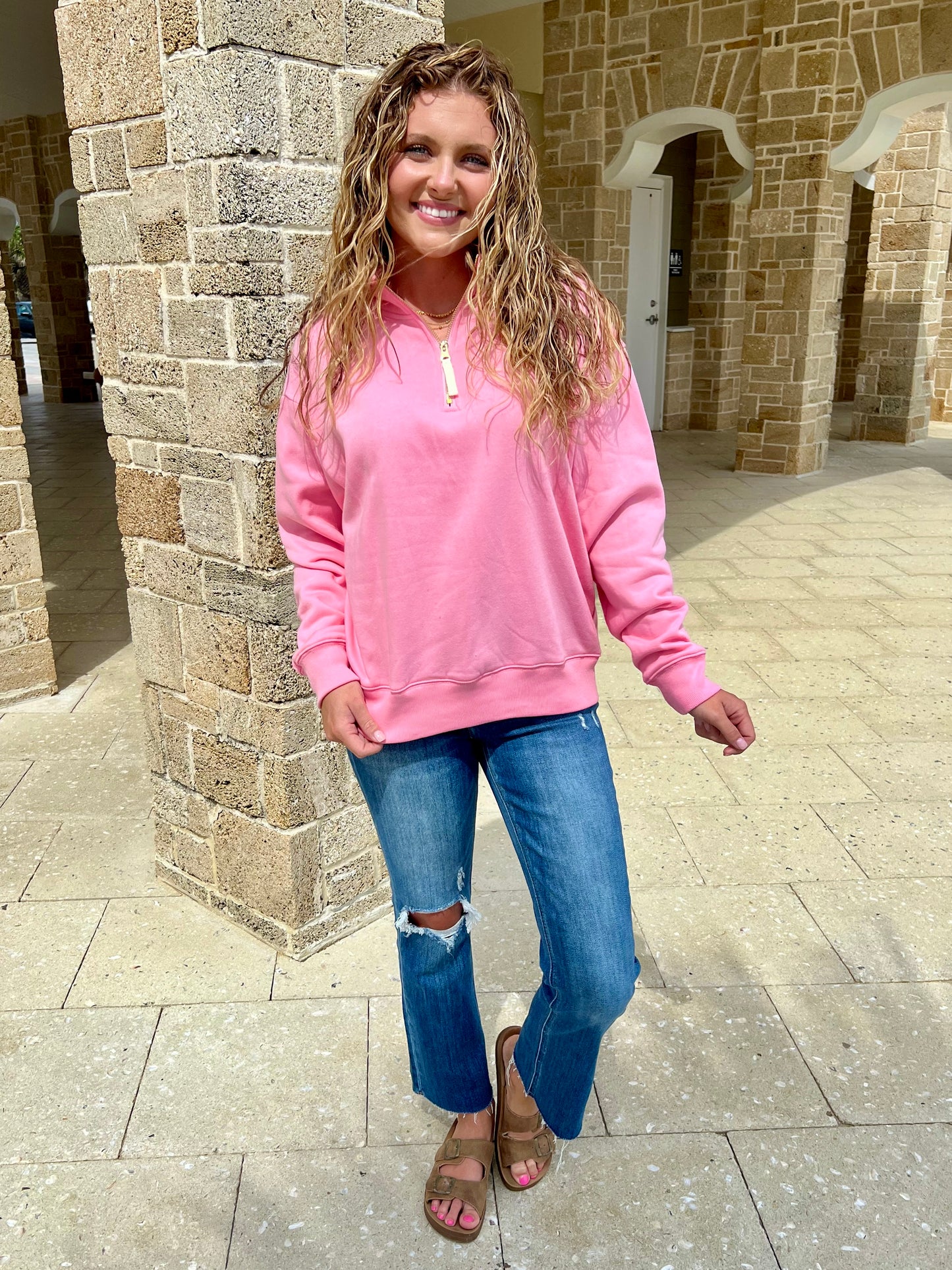 Chill In The Air Quarter Zip Sweatshirt