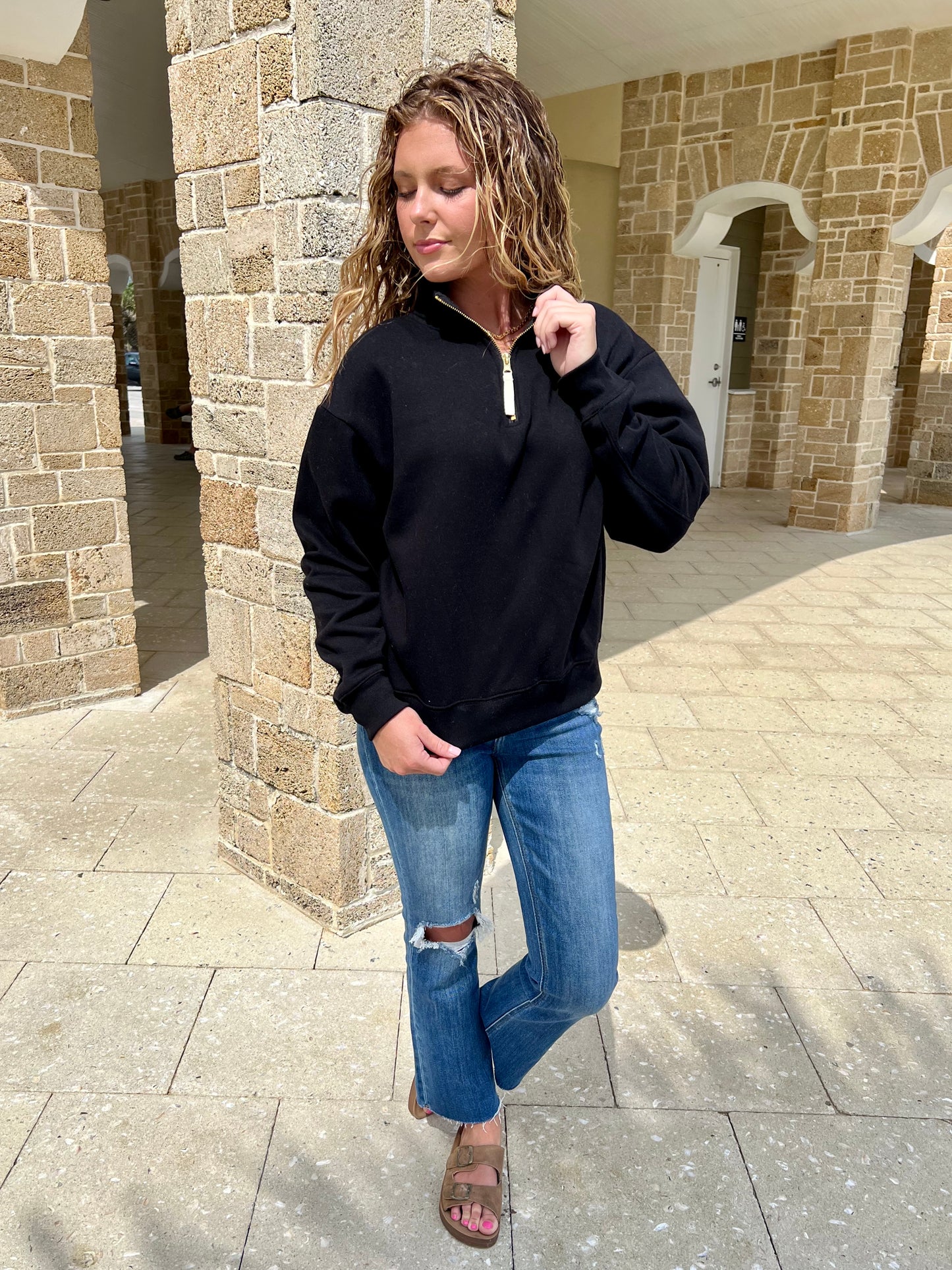 Chill In The Air Quarter Zip Sweatshirt
