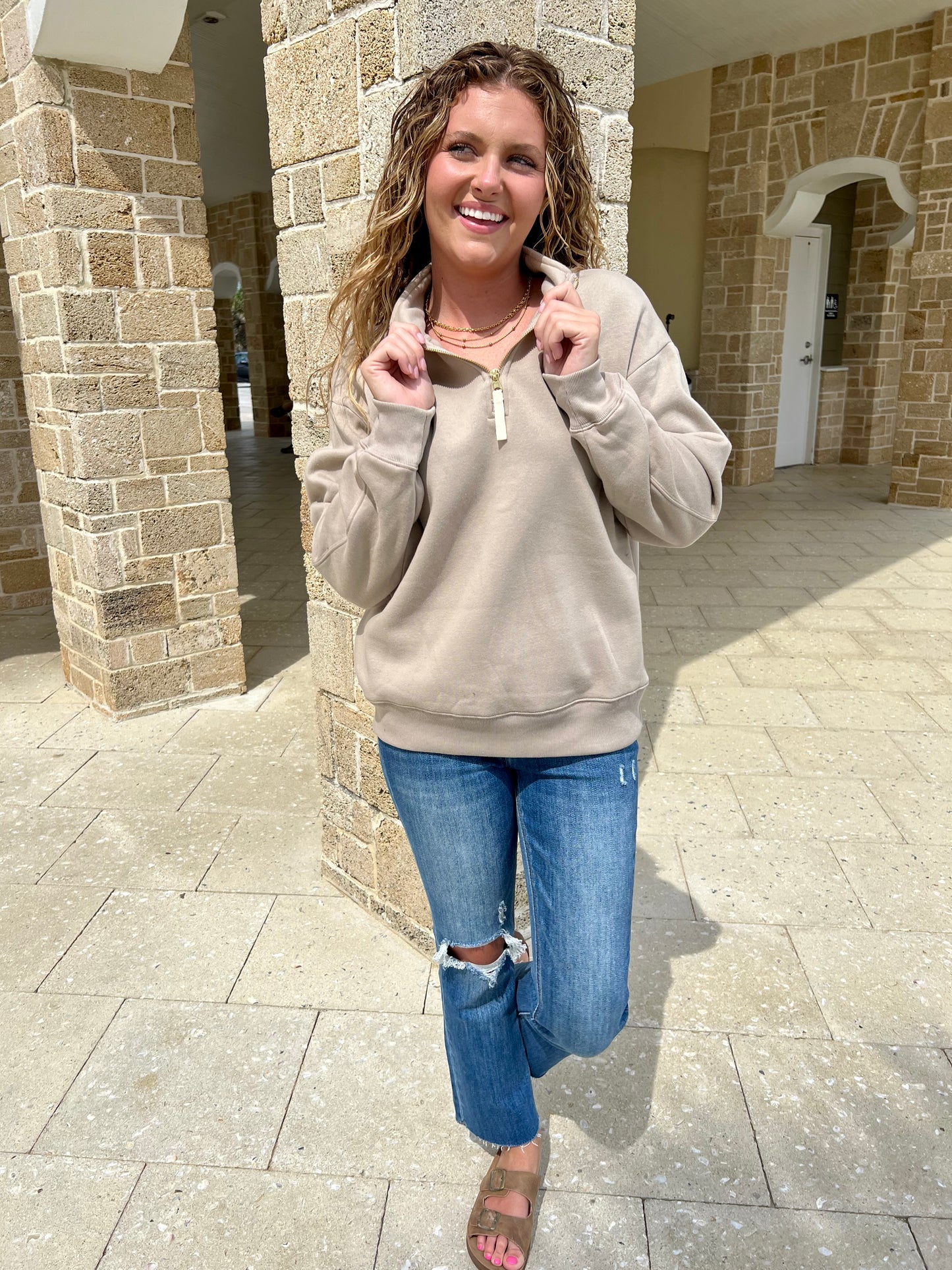 Chill In The Air Quarter Zip Sweatshirt