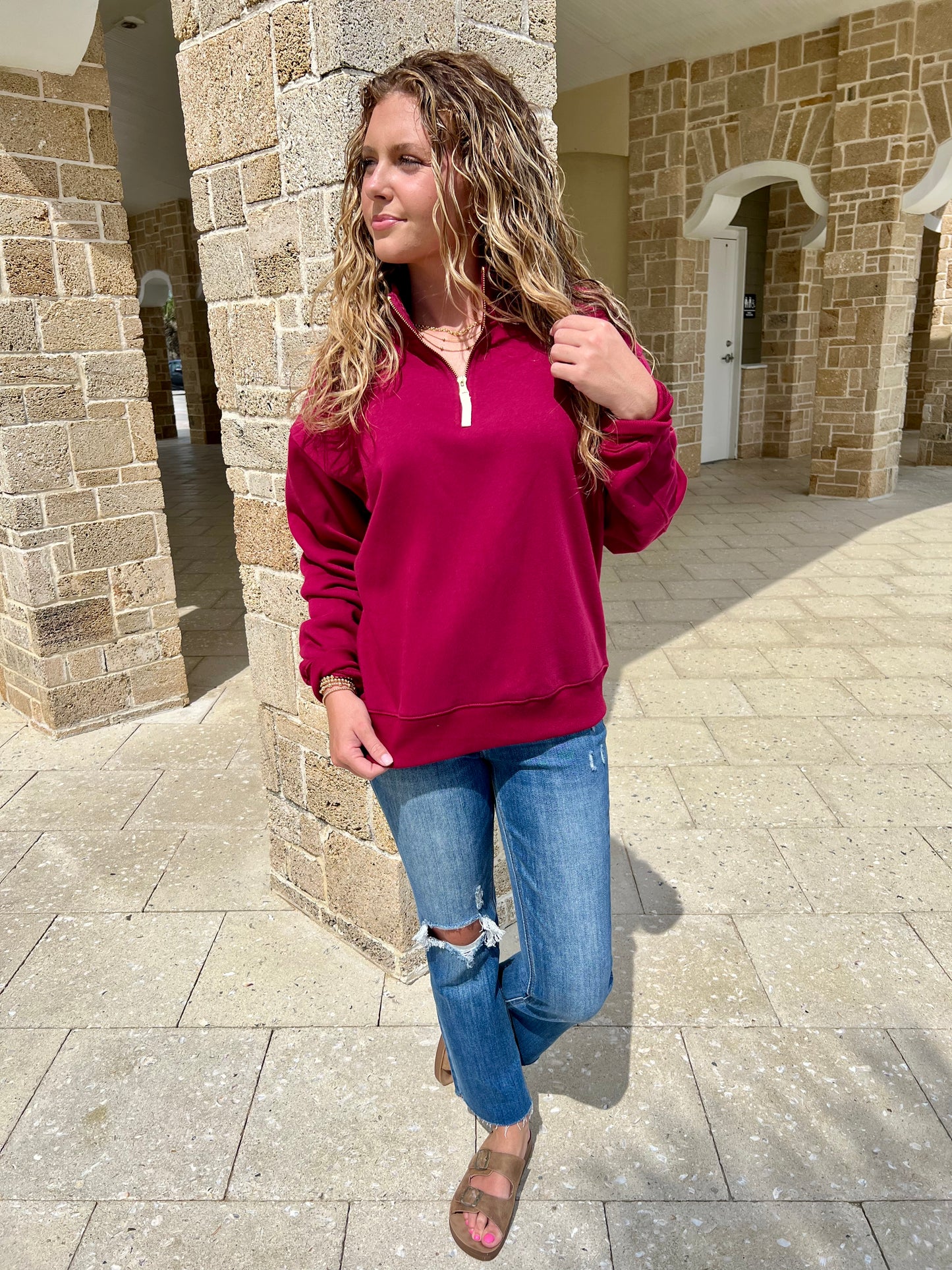 Chill In The Air Quarter Zip Sweatshirt