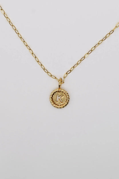 Gold Sealed Initial Necklace