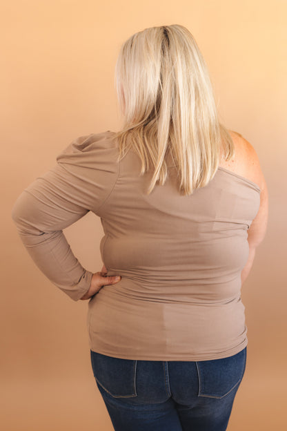 sku32540 | Pleated One Shoulder Top *Final Sale*