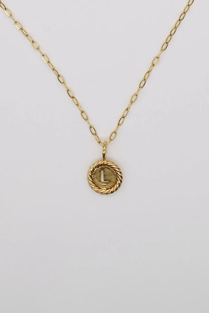 Gold Sealed Initial Necklace