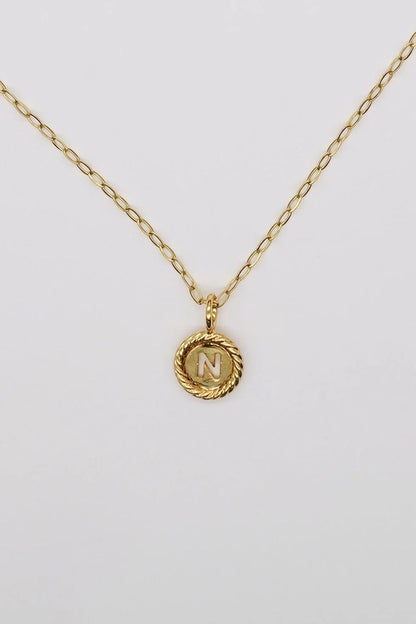 Gold Sealed Initial Necklace