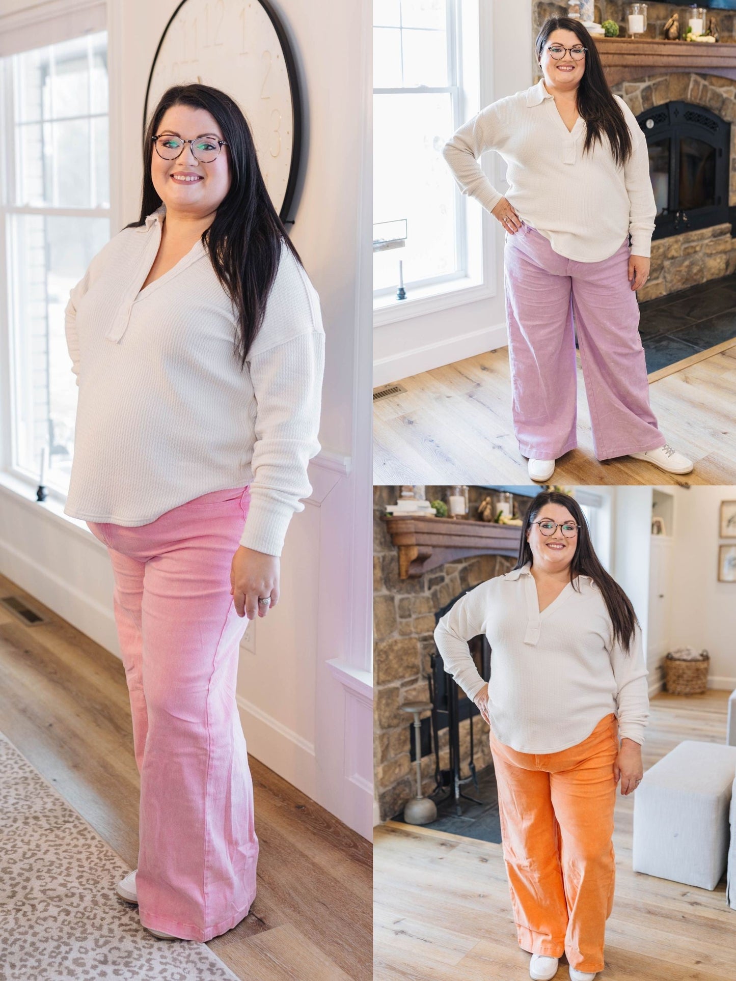 Acid Washed Twill Wide Leg Pants *Final Sale*