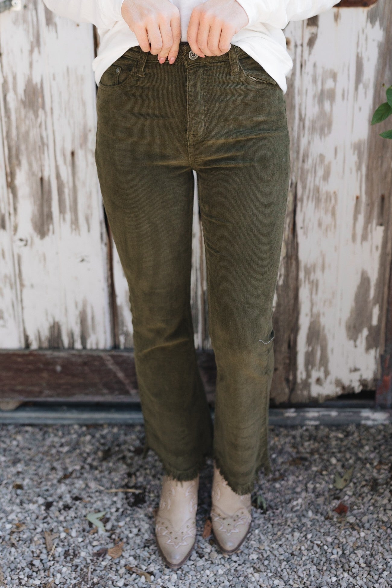 Corduroy Kick Flare Crop Pants *Final Sale*