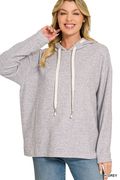 Sunday Lounging Drawstring Hooded Top
