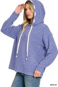 Sunday Lounging Drawstring Hooded Top