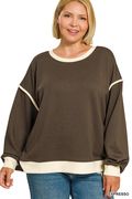 Long Weekend Contrast Trim Pullover