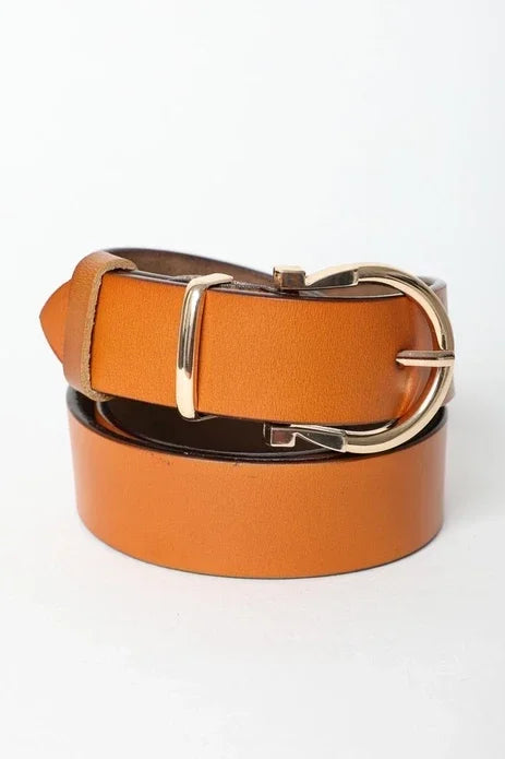Leather Horseshoe Buckle Belt
