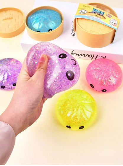 Glitter Stress Relief Squishy Dumpling (Random Color)