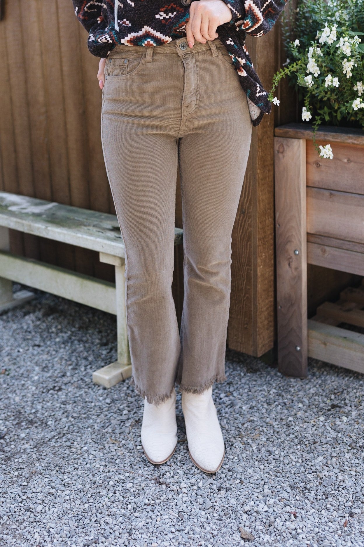 Corduroy Kick Flare Crop Pants *Final Sale*