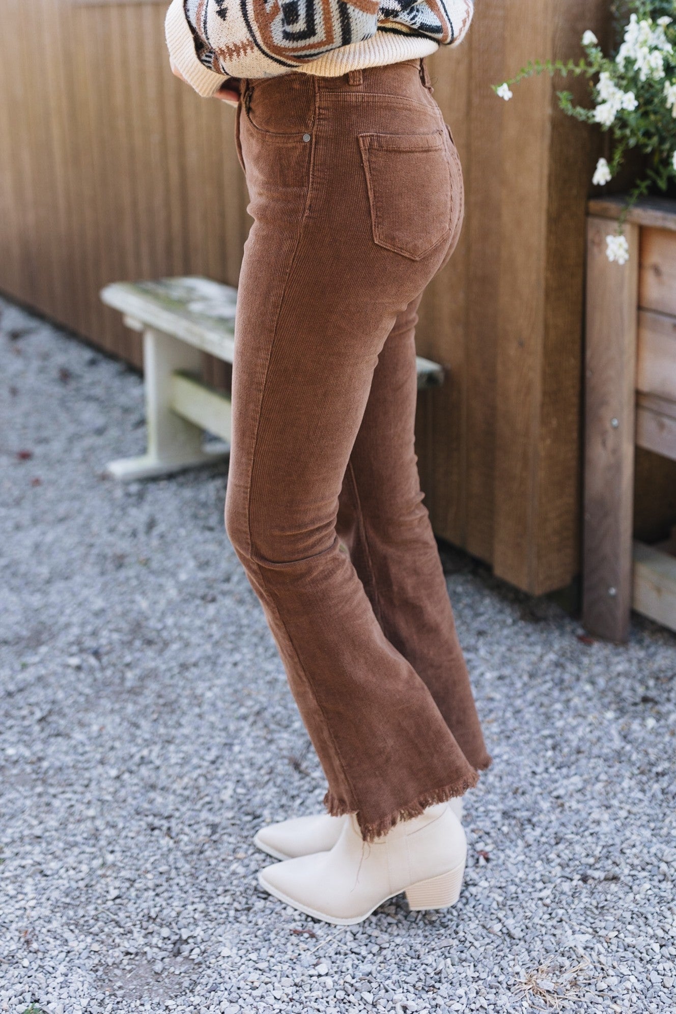 Corduroy Kick Flare Crop Pants *Final Sale*