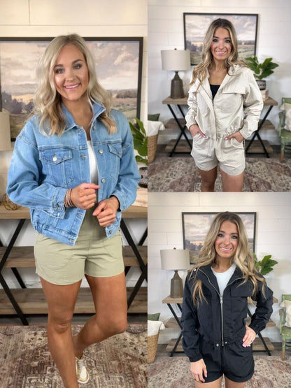 Toggle Waist Windbreaker Shorts *Final Sale*