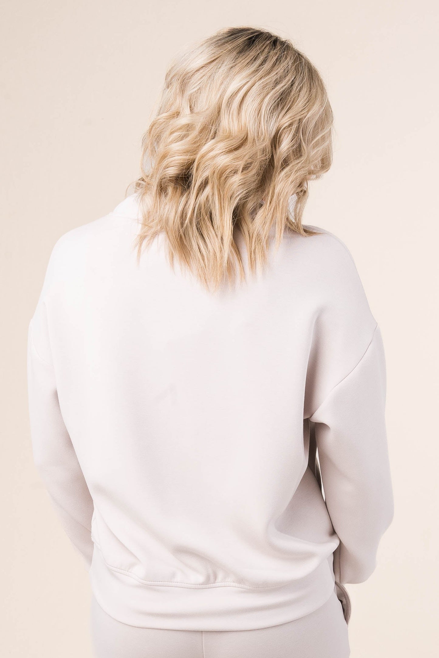 Open Neck Half Zip Scuba Pullover