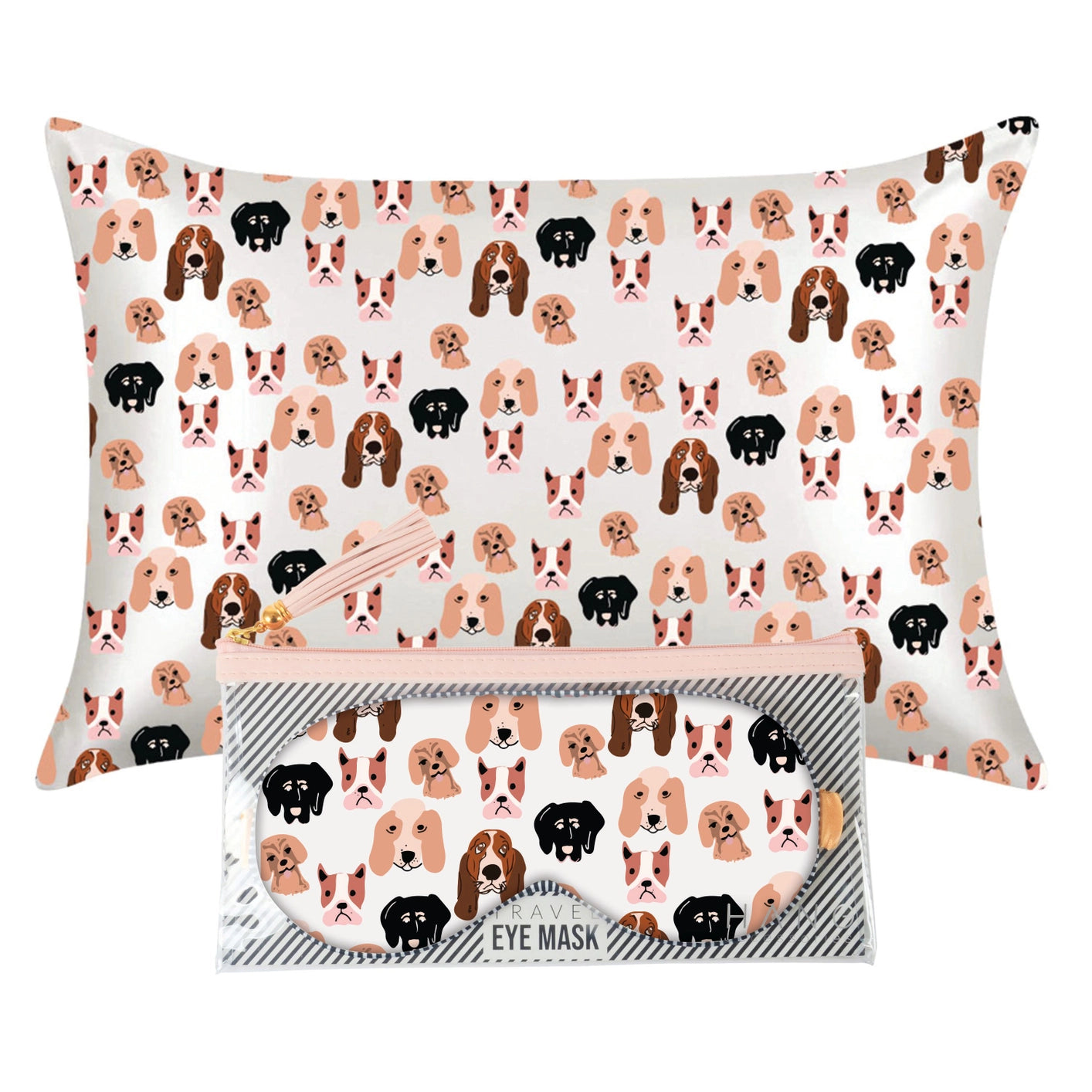 Dog Lovers Satin Eyemask & Satin Pillowcase Set